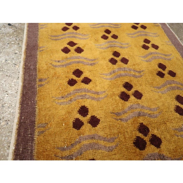 Art Deco Galerie Shabab Collection Mid-20th Century Turkish Anatolian Deco Throw Rug For Sale - Image 3 of 8