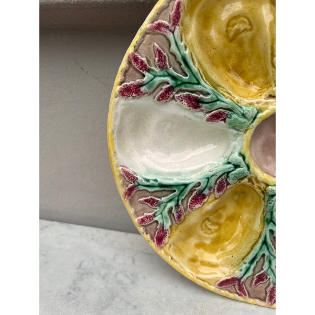Late 19th Century 19th Century Majolica Oyster Plate S. Fielding and Co For Sale - Image 5 of 6
