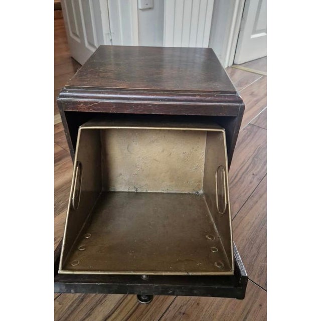 Petite Early 20th Century English Coal Bin Accent Table or Magazine Storage Rack
