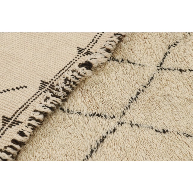 Beige Vintage Moroccan Rug in Beige and Black Diamond Patterns, From Rug & Kilim For Sale - Image 8 of 8