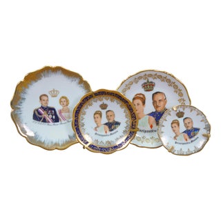 4 Limoges France Prince Rainier & Princess Grace of Monaco Plates For Sale