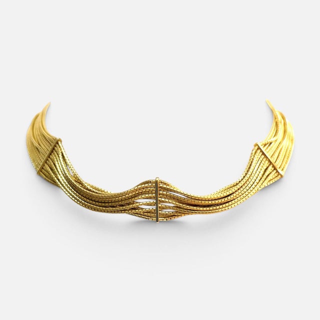 Designer H. Stern Filaments Collection 18KY Gold Choker Necklace &amp; Bracelet set, 85 Gm Choker Necklace and matching...