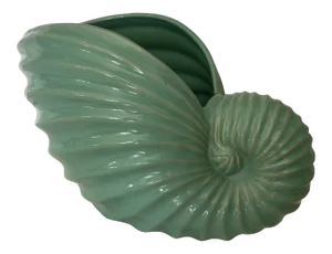 Extra Large Art Deco Modernist Vintage Ceramic Nautilus Shell Cachepot Planter / Champagne & Wine Cooler