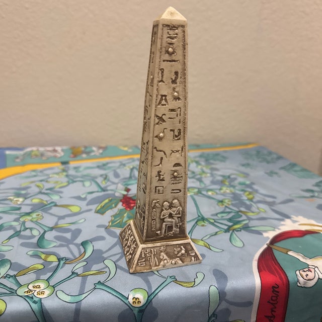 Grand Tour Egyptian Revival Style Hieroglyphic Obelisk Sculpture For Sale - Image 3 of 4