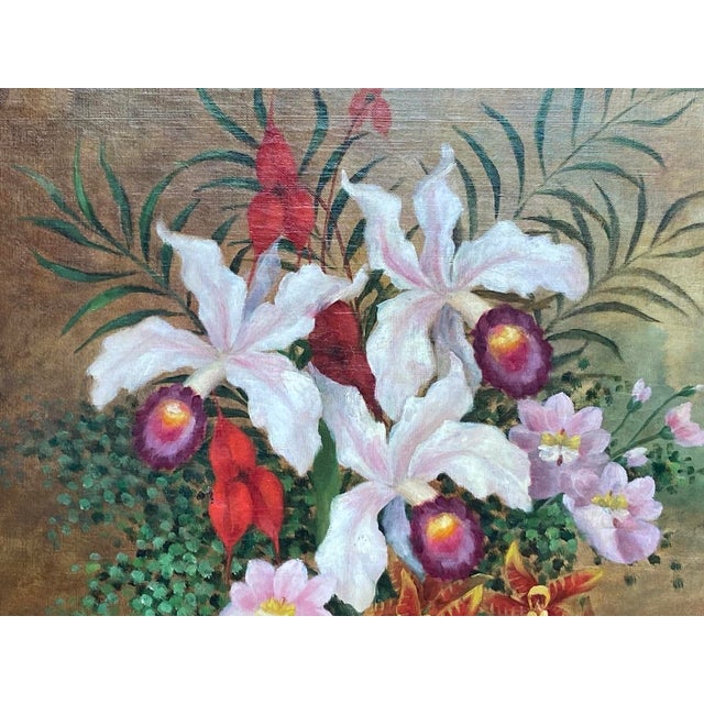 Wood Late 19thC Cussenneers Floral Oil Painting Frame For Sale - Image 7 of 17