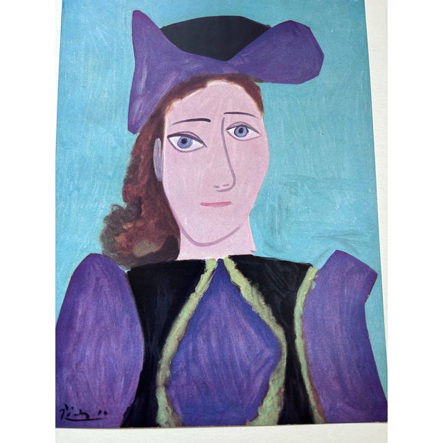 Pablo Picasso’s beautiful cubist "Portrait of D.M." From a rare First Limited Edition offset chromolithograph (color)...