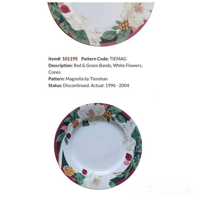 Vintage Magnolia by Tienshan Dinnerware Set Fine China Set Service for 12 - 58 Piece For Sale - Image 9 of 10