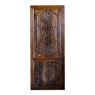 1920s Indo French Carved Door Panel Carved Sliding Interior Doors For Sale