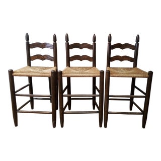 1970s Vintage French Country Bar Stools- Set of 3 For Sale