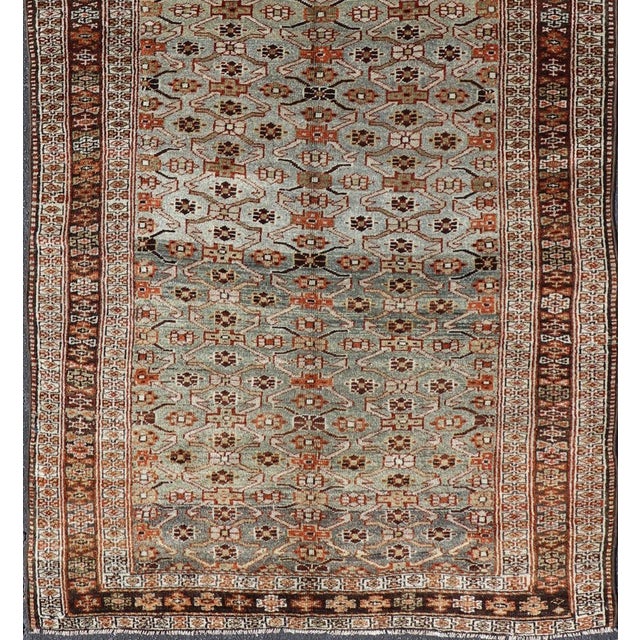 Tribal Antique Persian Kurdish Gallery Rug With Allover Geometric Design 5'1 X 10'6 For Sale - Image 3 of 15