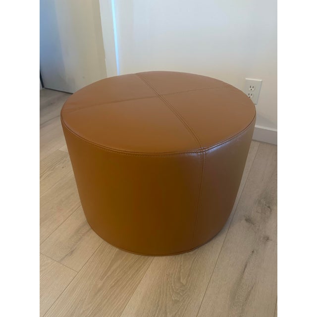 Custom Upholstered Garret Leather Ottoman