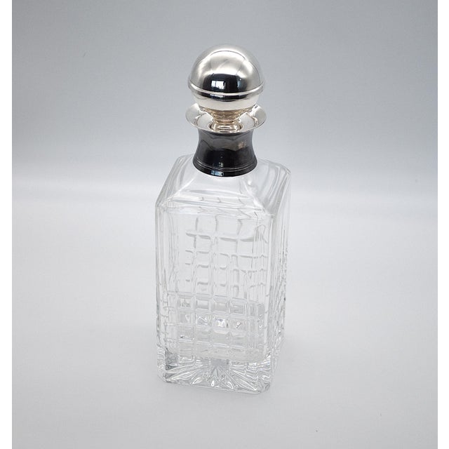 Metal Crystal Whisky Decanter by Masini Florence, 1980s For Sale - Image 7 of 9