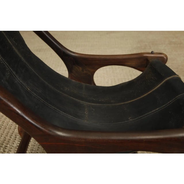 Rosewood and Leather 'Sloucher' Lounge Chair by Don Shoemaker, 1960s, Signed For Sale - Image 11 of 18