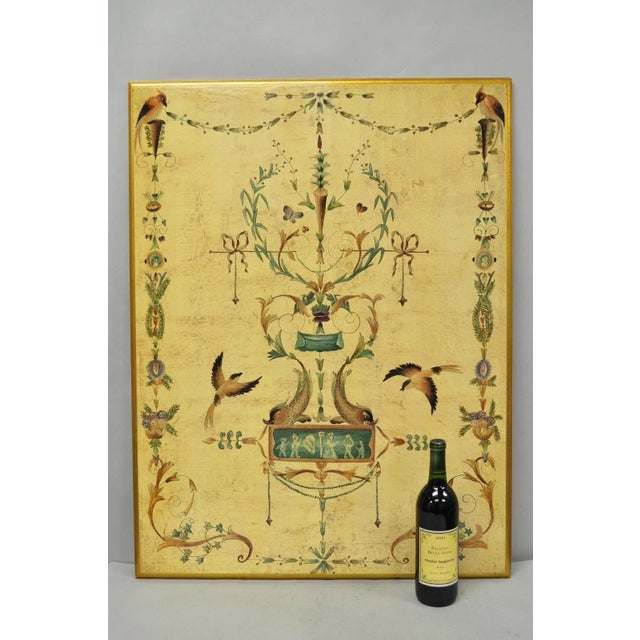 Vintage Ballard Designs Neoclassical English Adams Style Printed Wall Art Picture. Circa Late 20th Century. Measurements:...