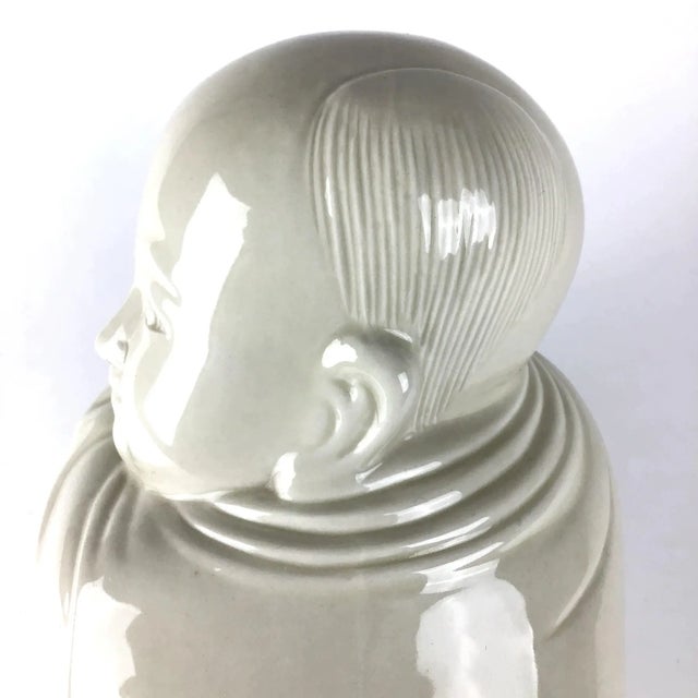 Antique White Vintage Chairman Mao White Porcelain Money Pillow For Sale - Image 8 of 11