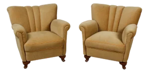 Set of Art Deco Velvet Armchairs, Germany, 1940s