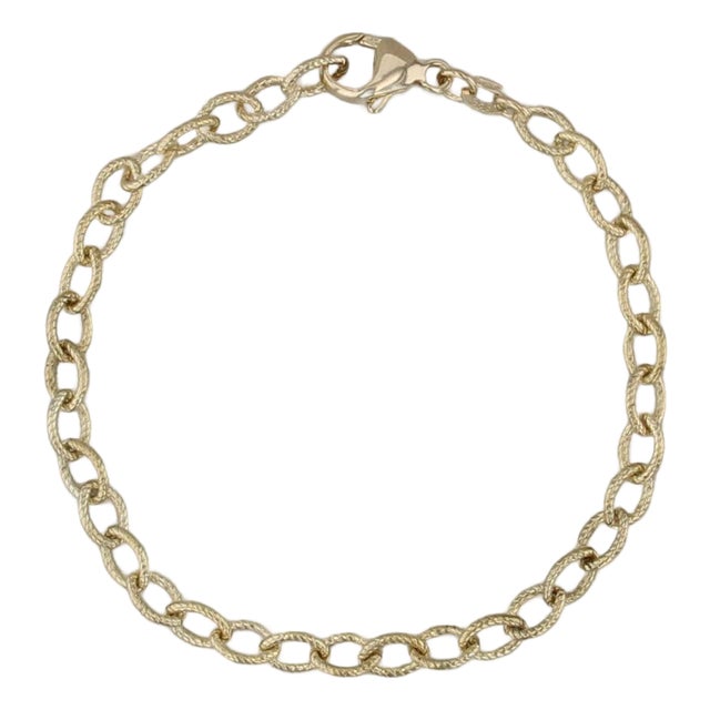 Cable Chain Bracelet 14k Yellow Gold 6.75" 4mm For Sale