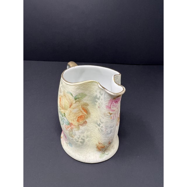 Antique Royal Bayreuth Bavaria Rose Tapestry Porcelain Floral Dresser Set Vase & Pitcher c.1900 For Sale - Image 11 of 12