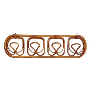 Italian Bamboo Mounted Coat Rack Attribute to Franca Helg & Franco Albini, 1960s For Sale