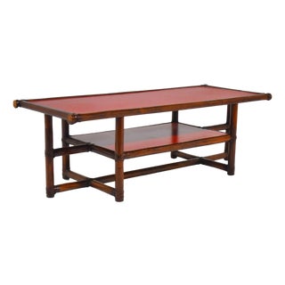 McGuire Model 69 Rattan Coffee Table For Sale