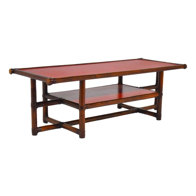 McGuire Model 69 Rattan Coffee Table For Sale