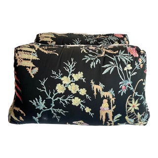 Pair of Custom Chinoiserie Asian Pillows For Sale