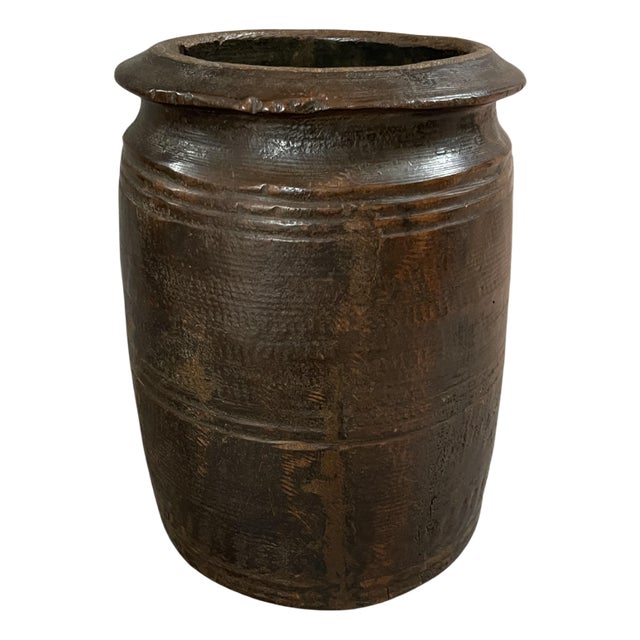 Wood Himachal Pot, 1930s For Sale
