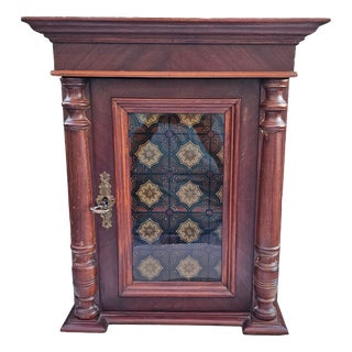 Neo-Baroque Cabinet with Stained-Glass Panel For Sale