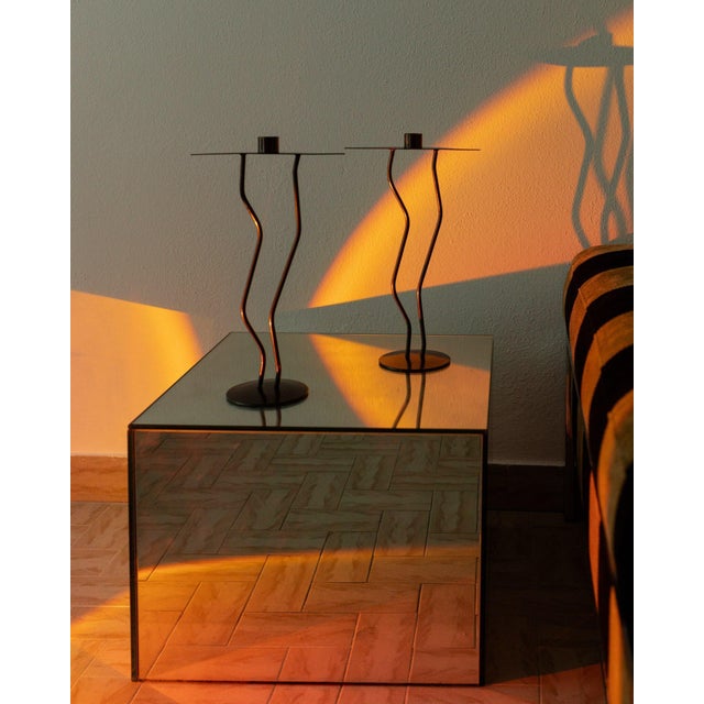 Zigzag Shape Metal Candleholder, Italy, 1990s For Sale - Image 11 of 11