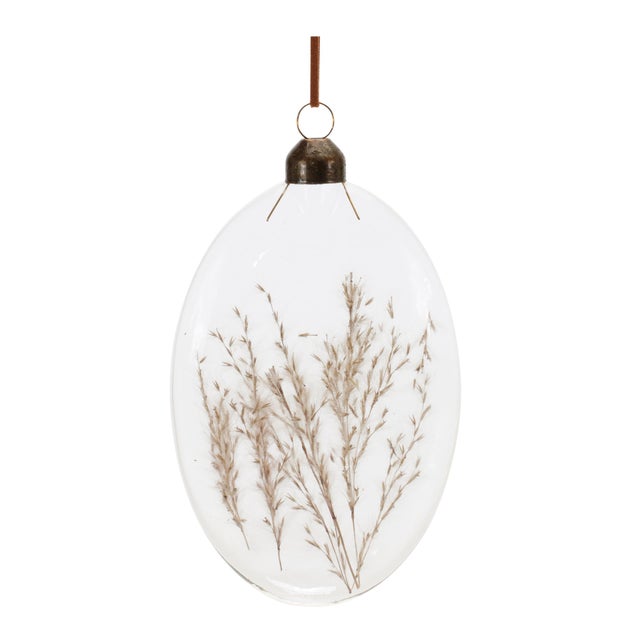 Kenneth Ludwig Chicago Burgandy Dried Floral Glass Ornament (Set of 12) For Sale - Image 4 of 8