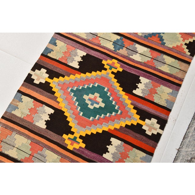Cotton Kilim Runner Rug For Sale - Image 4 of 12