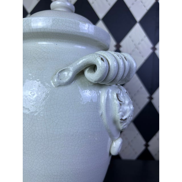 1970s Italian Torcivia E Todaro for Fortunata Crackle Glaze Lidded Urn For Sale - Image 15 of 18