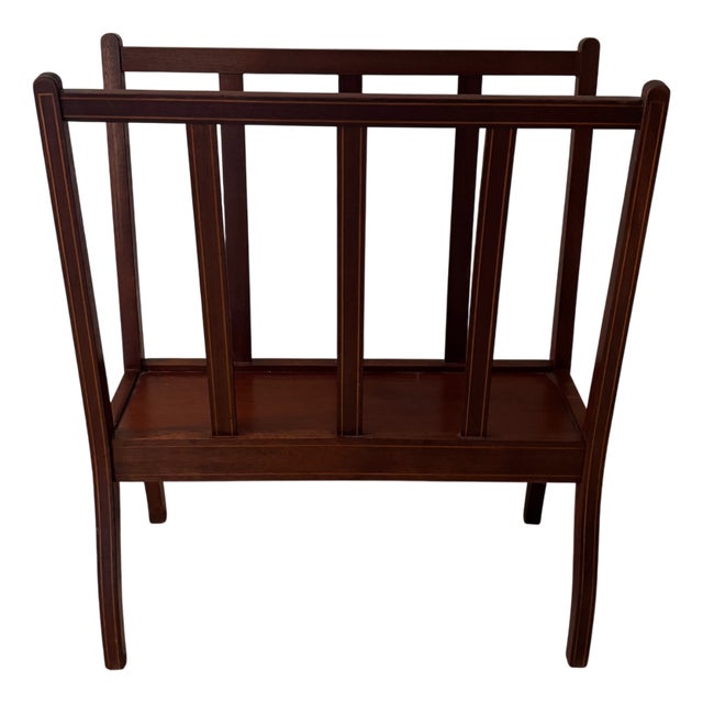 Magazine Rack in Mahogany For Sale