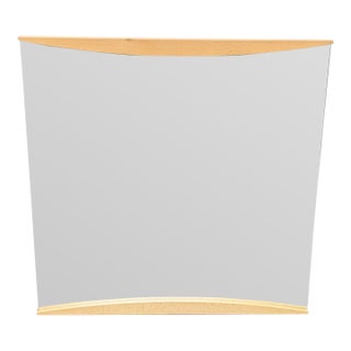 Calligaris Mardi Square Wall Mirror With Cherry Wood Frame For Sale