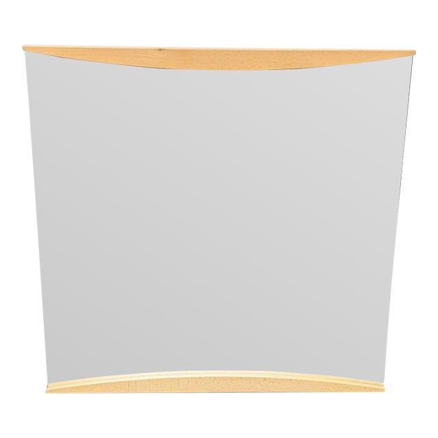 Calligaris Mardi Square Wall Mirror With Cherry Wood Frame For Sale