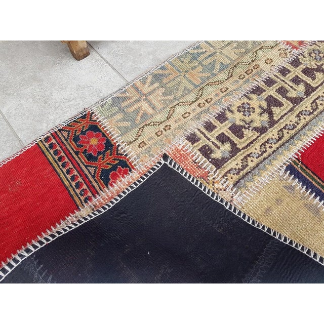 Red Oushak Vintage Wool Runner Rug For Sale - Image 8 of 10