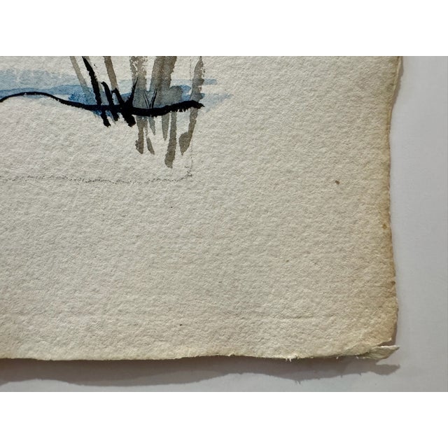 Henry Emil Salloch Original Watercolor on Paper Snowfield Under Heavy Skies. 1948. For Sale - Image 4 of 7