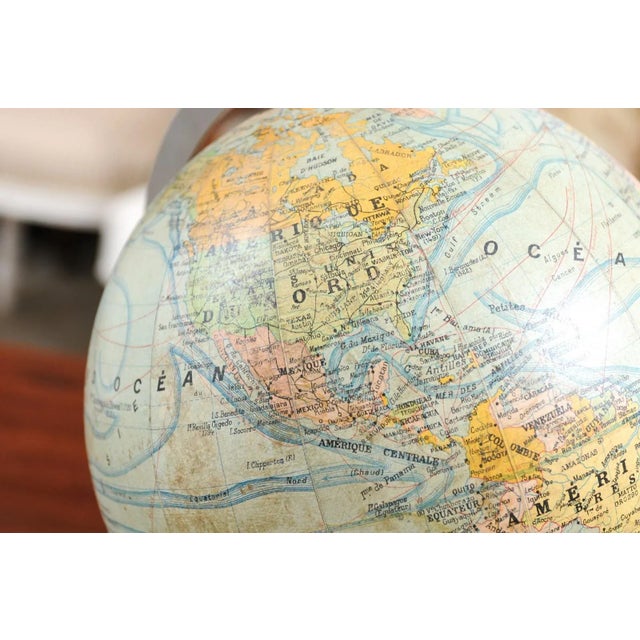 Small French 20th Century Terrestrial Globe on Turned Black Wooden Base For Sale - Image 10 of 13