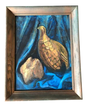Original Vintage 1960’s Still Life W/Pheasant Sculpture Painting