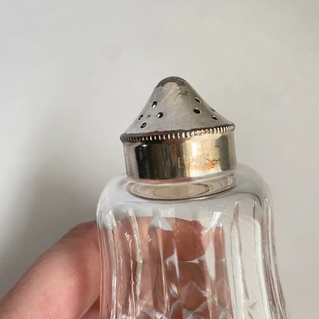 Metal Vintage Waterford Crystal Silver Plated Salt and Pepper Shakers a Pair For Sale - Image 7 of 10