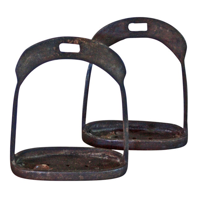 Late 19th Century Pair of Antique Chinese Soldiers Stirrups For Sale