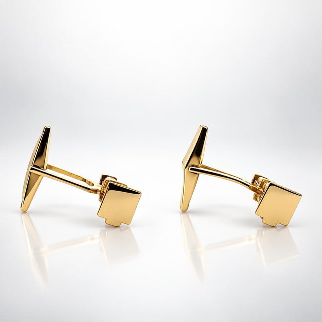 Tiffany & Co. Vintage 14k Yellow Gold Oil Well Derrick Tower Cufflinks, Pair For Sale - Image 10 of 12