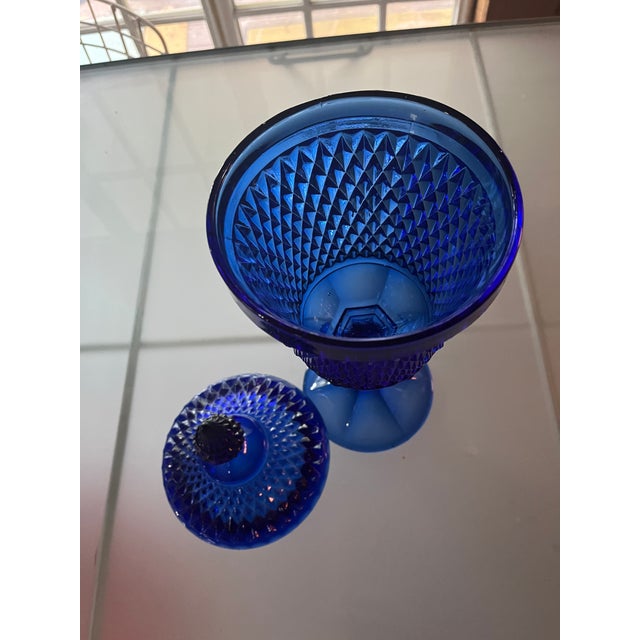 Mid-Century Modern 1960’s Indiana Glass Urn Vase With Lid For Sale - Image 3 of 3