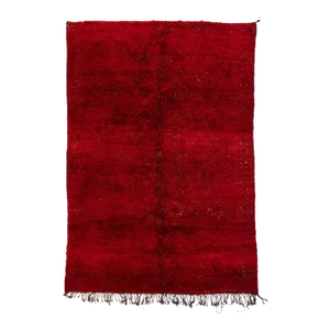 Reversible Red Vintage Beni Mguild Moroccan Rug With Hidden Pattern in 100% Wool
