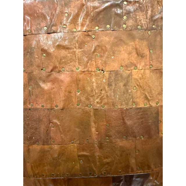 Midcentury, Heavy, Copper Cladded Wood Torso, Monogrammed For Sale - Image 4 of 9