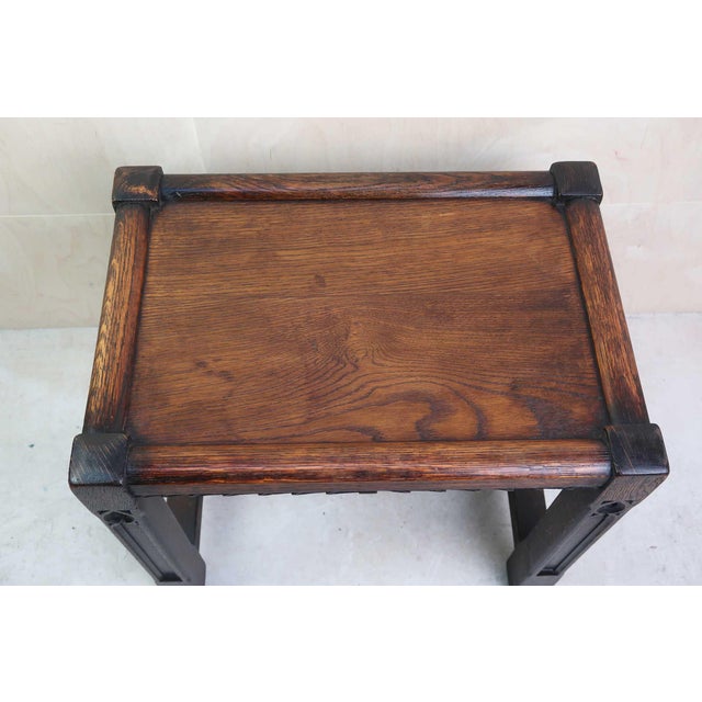 Small Antique English Carved Oak Coffee Table, 1900 For Sale - Image 3 of 8