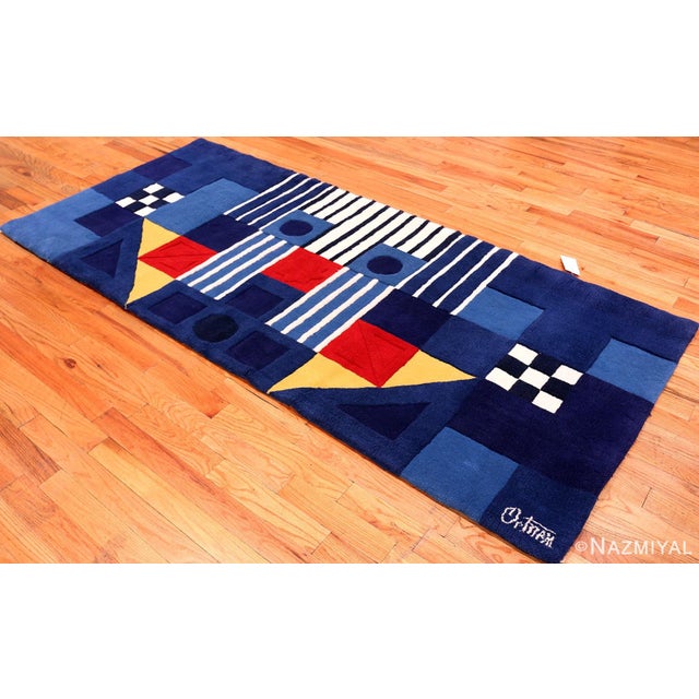 Beautiful Modern Contemporary George Earl Ortman Art Rug, Country of Origin / Rug Type: Indian Rug, Circa Date: 1970 This...