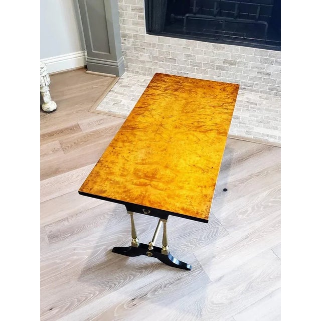 Mid 20th Century French Mid-Century Modern Burl Wood Coffee Table Maison Jansen For Sale - Image 5 of 11