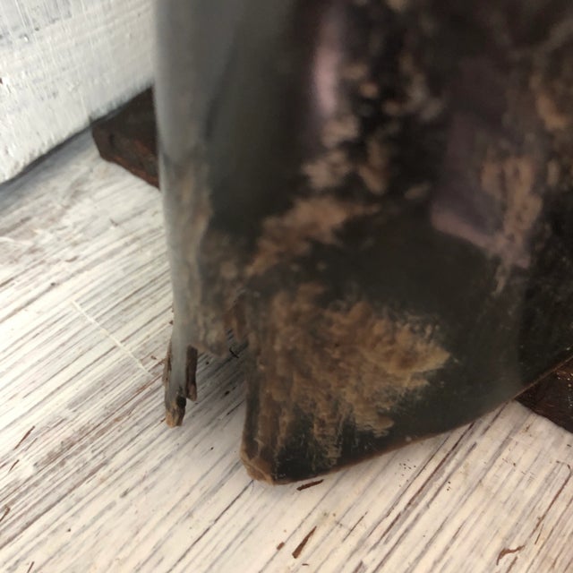 1940s Cabin Decorative Etched Horns on Stand - a Pair For Sale - Image 10 of 13