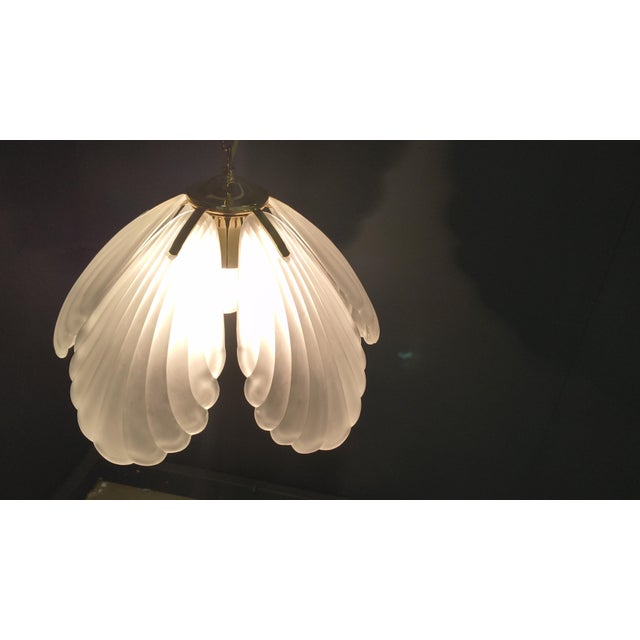 Vintage Italian Glass and Brass Chandelier, 1970s For Sale - Image 6 of 16